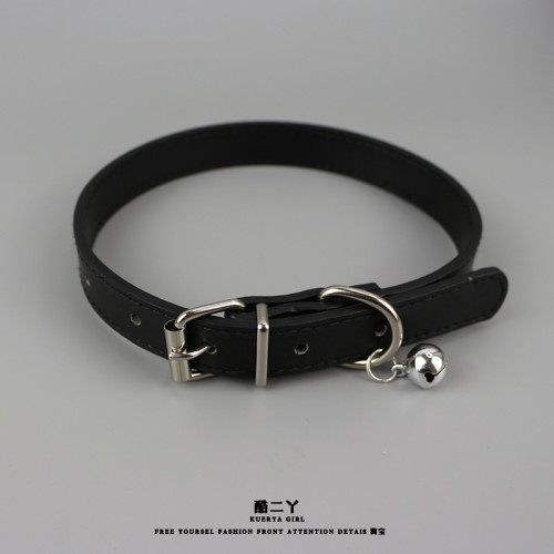 加長鈴鐺項圈男牽引繩成人項鍊choker男生情調大號頸帶小狗脖環