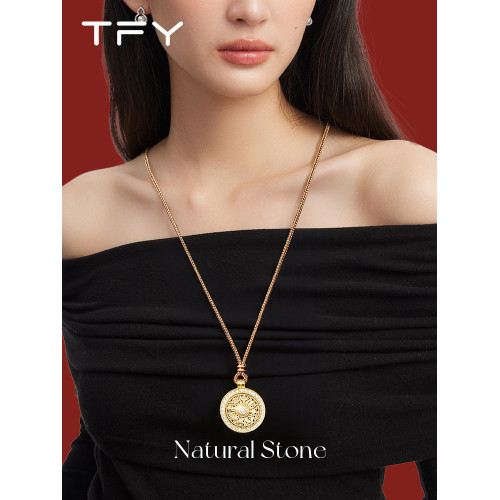 韋雪同款八寶羅盤沙金項鍊新中式長款編繩配飾女高級感秋冬毛衣鏈 韋雪同款八寶羅盤沙金項鍊新中式長款編繩配飾女高級感秋冬毛衣鏈