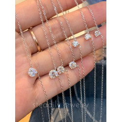 趙露思同款鼻屎鑽項鍊頸間一滴淚經典四爪迷你單鑽石鎖骨鍊2025新