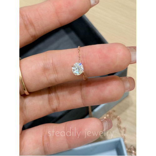 趙露思同款鼻屎鑽項鍊頸間一滴淚經典四爪迷你單鑽石鎖骨鍊2025新