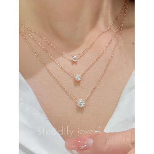 趙露思同款鼻屎鑽項鍊頸間一滴淚經典四爪迷你單鑽石鎖骨鍊2025新