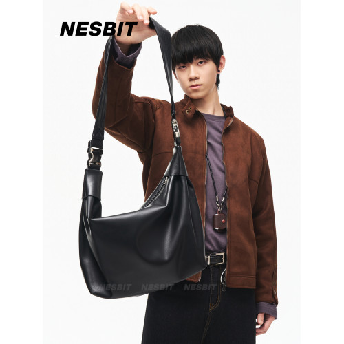 NESBIT小衆設計感軟皮男包簡約百搭單肩斜後後背包2025新款通勤餃子包 NESBIT小衆設計感軟皮男包簡約百搭單肩斜後後背包2025新款通勤餃子包