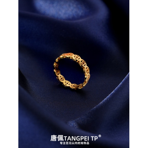 銅錢戒指配飾女款2025春新款素圈戒指旺財偏財精緻首飾氣質簡約