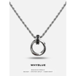WHYBLUE 莫比烏斯環項鍊男女生復古個性高級感ins百搭嘻哈吊墜潮