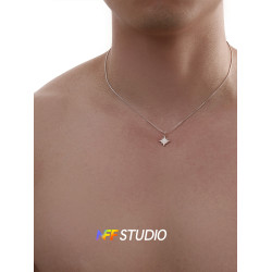 NFF不掉色星星項鍊男款星芒星鋯石項鍊精緻甜酷ins極簡百搭鎖骨鍊