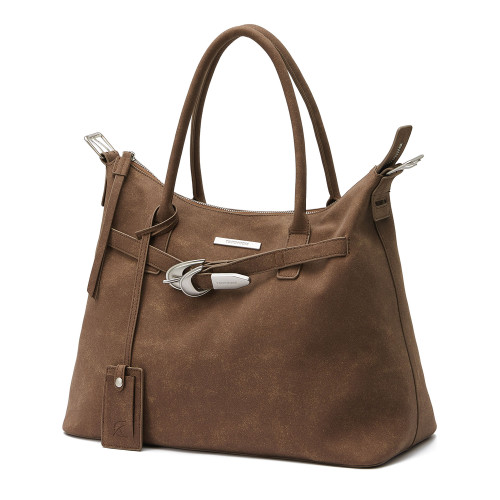 TAICHIISM“綁帶托特”手拎挎包兩用搭釦水洗麂皮質通勤托特包