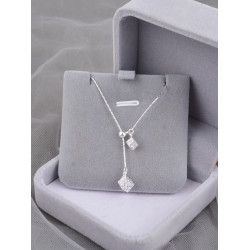 925純銀紋理方塊項鍊配飾女長款毛衣鏈小衆韓系冷淡風頸鏈ins刻字