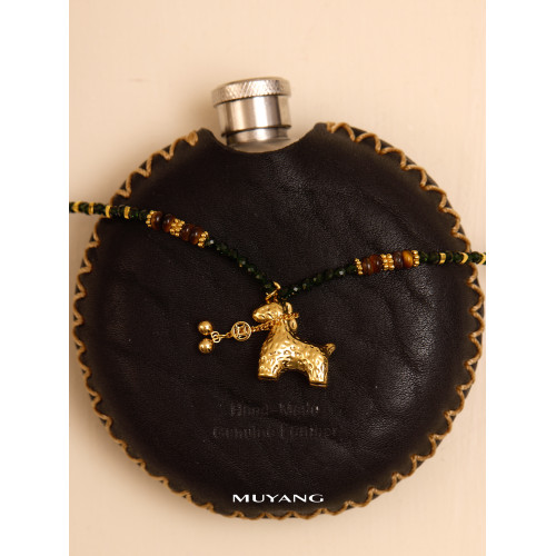 慕陽MUYANG彩馬項鍊女高級感大氣高檔本命年馬吊墜時尚秋冬毛衣鏈