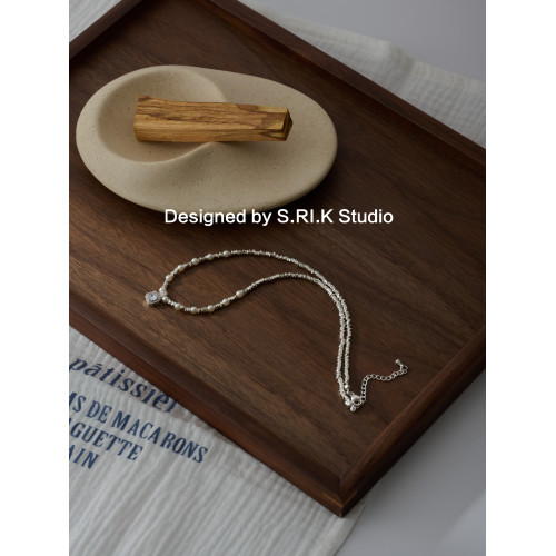 十裡間 福利款【方糖2.0】法式浪漫亮晶晶方形吊墜珍珠項鍊鎖骨鍊 十裡間 福利款【方糖2.0】法式浪漫亮晶晶方形吊墜珍珠項鍊鎖骨鍊