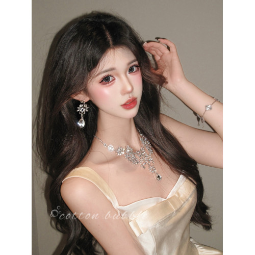 輕奢重工銀色花朵項鍊耳環套裝2026新款女新娘禮服配飾誇張鎖骨鍊 輕奢重工銀色花朵項鍊耳環套裝2026新款女新娘禮服配飾誇張鎖骨鍊