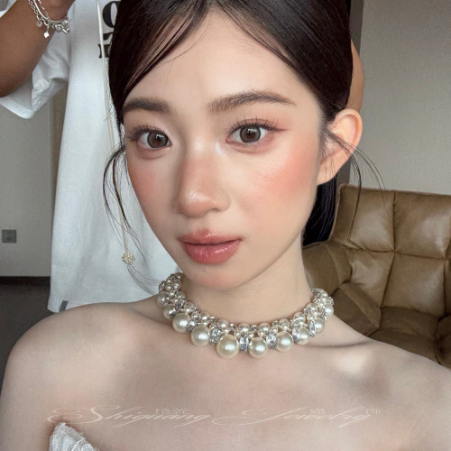 新款珍珠項鍊高級感鎖骨鍊頸鏈溫柔choker項飾婚紗禮服配飾品