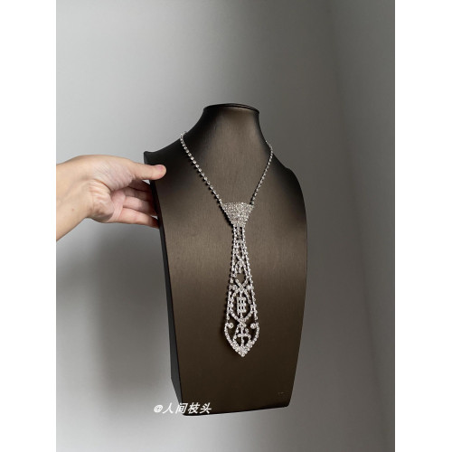 歐美小衆設計鏤空領帶choker頸圈長款氣質重工百搭高級感辣妹配飾