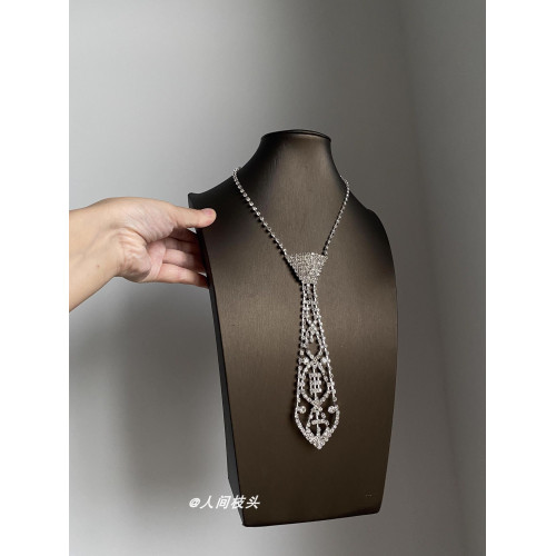 歐美小衆設計鏤空領帶choker頸圈長款氣質重工百搭高級感辣妹配飾