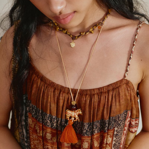 斑馬波西米亞小馬流蘇復古民族風毛衣鏈長款項鍊配飾度假風項鍊 斑馬波西米亞小馬流蘇復古民族風毛衣鏈長款項鍊配飾度假風項鍊