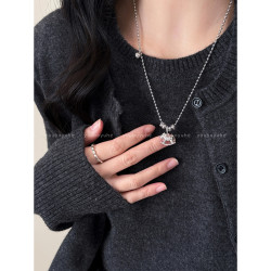 馬到錢來~銀色小馬長款項鍊女大氣高檔輕奢高級感毛衣鏈掛脖配飾