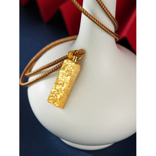 唐珮銅合金布藝項鍊 設計感國潮風碎碎冰四方印項鍊復古時尚飾品