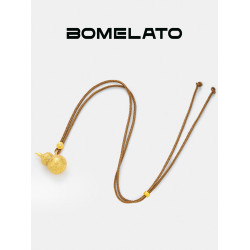 招財納福葫蘆吊墜新中式國潮項鍊女沙金輕奢福祿雙全毛衣掛鏈配飾