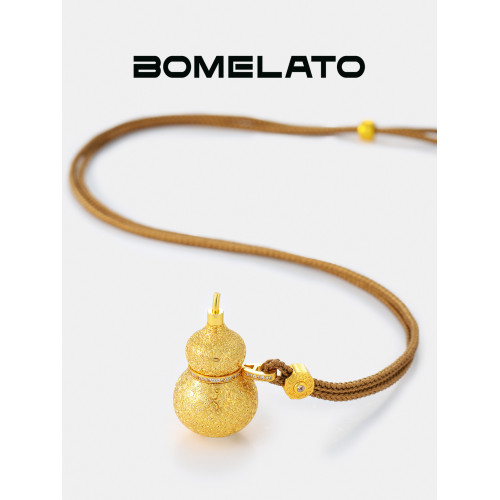 招財納福葫蘆吊墜新中式國潮項鍊女沙金輕奢福祿雙全毛衣掛鏈配飾