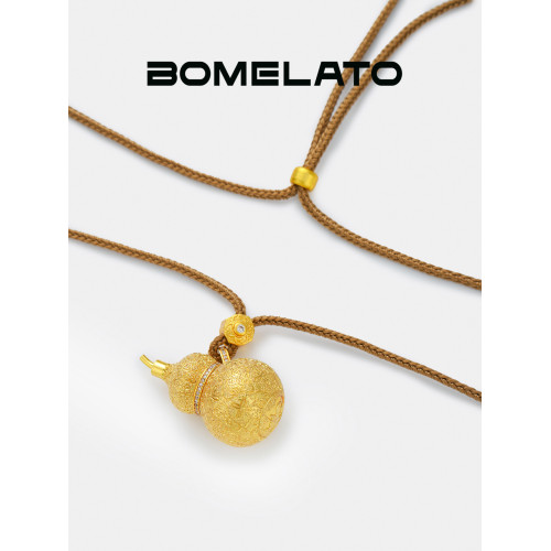 招財納福葫蘆吊墜新中式國潮項鍊女沙金輕奢福祿雙全毛衣掛鏈配飾