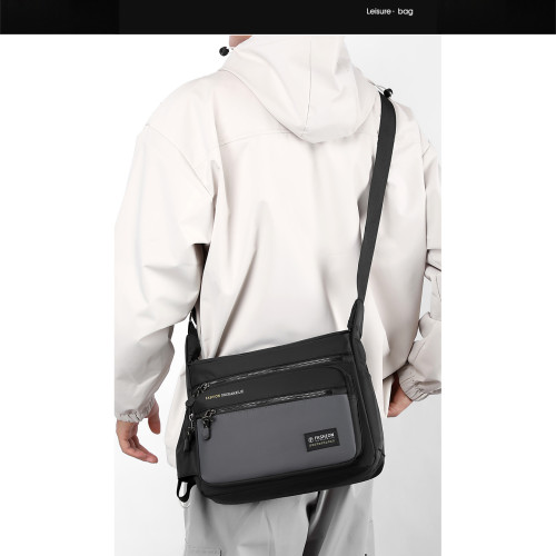 商務單肩包男包牛津布包斜後後背包公文包大容量多功能男士後後背包旅行包