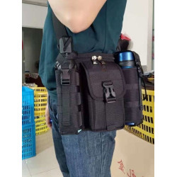 中老年旅行爬山後後背包老君山戶外休閒單肩斜後後背包出行旅遊包雨傘水壺