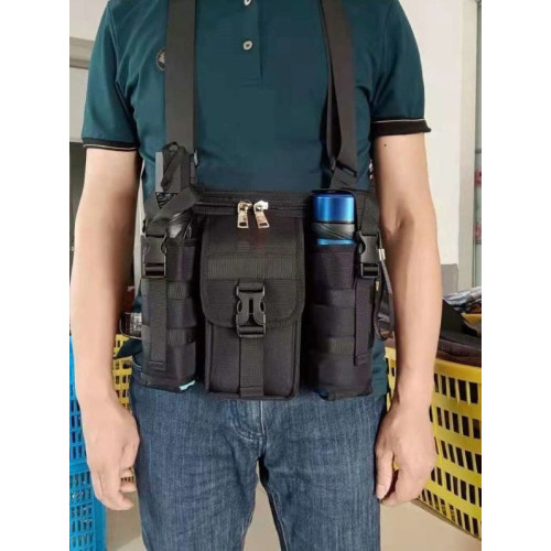 中老年旅行爬山後後背包老君山戶外休閒單肩斜後後背包出行旅遊包雨傘水壺