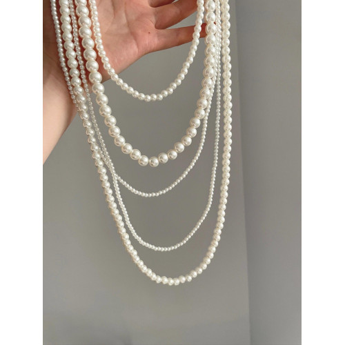 Vintage古著 Multi-layered fashion pearl tassels項鍊