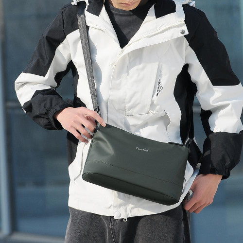 男士簡約小挎包防水休閒商務包三拉鍊大容量斜後後背包多功能單肩包