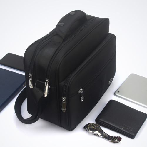 新款單肩男包斜後後背包男式手提休閒公文包多層拉鍊男士包包收賬錢包