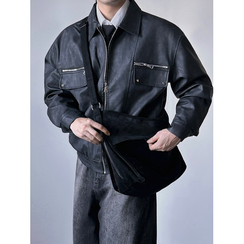 MRCYC復古風大容量斜後後背包男士秋季百搭休閒餃子包韓系通勤風穿搭