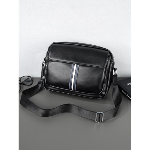 新款男士單肩包 休閒斜後後背包 橫款時尚男生後後背包潮流皮質斜後後背包男包