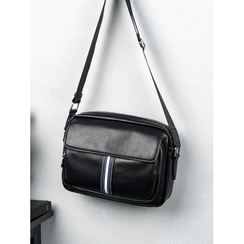 新款男士單肩包 休閒斜後後背包 橫款時尚男生後後背包潮流皮質斜後後背包男包