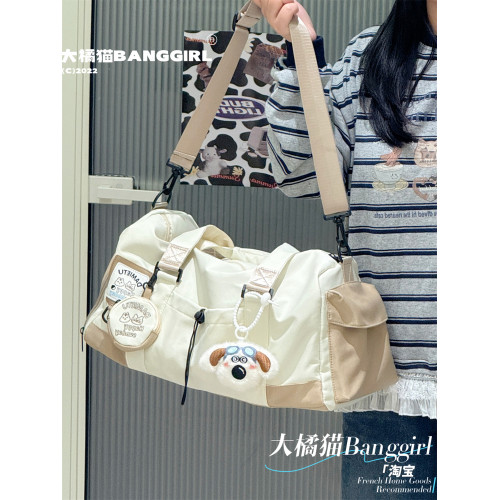 大橘貓2026夏季新款大容量小清新可愛旅行包輕便運動遊泳健身包女