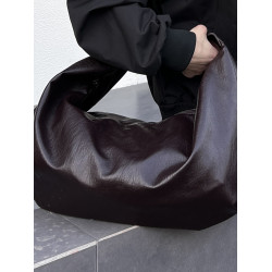 NIN小衆ins風慵懶手提復古單肩腋下pu托特包男女大容量潮街頭個性