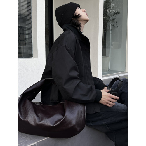 NIN小衆ins風慵懶手提復古單肩腋下pu托特包男女大容量潮街頭個性