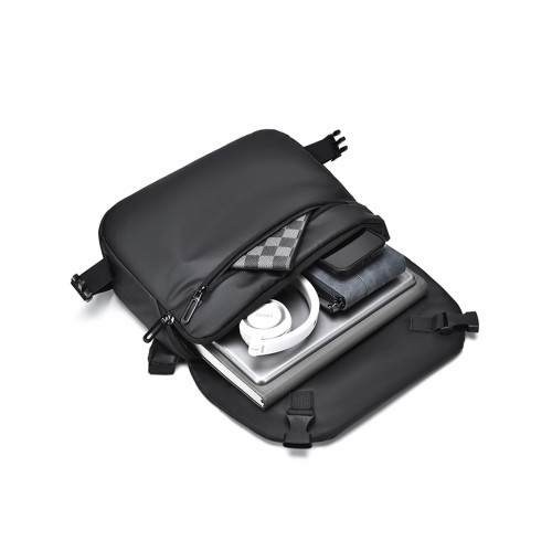 牛津布斜後後背包休閒男包戶外時尚運動郵差包橫版繙蓋小衆後後背包單肩包