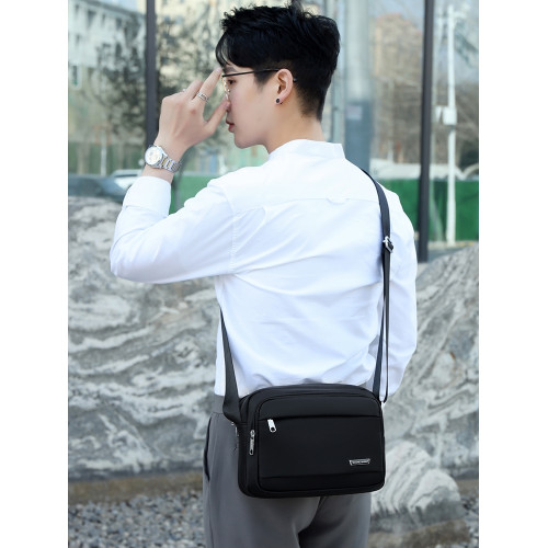 男包休閒包多層跨包男士單肩包後後背包男斜後後背包防水牛津布包收錢包包