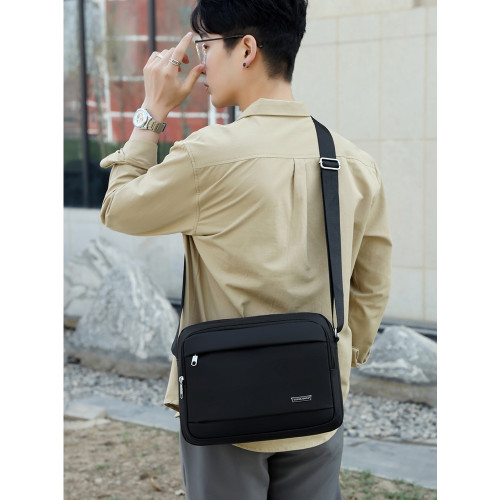 男包休閒包多層跨包男士單肩包後後背包男斜後後背包防水牛津布包收錢包包