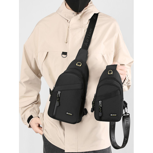 休閒運動胸包新款戶外通勤健身男士單肩包可攜式貼身時尚百搭斜後後背包