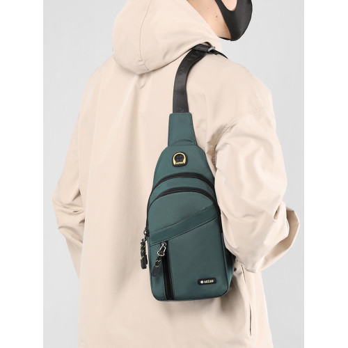 休閒運動胸包新款戶外通勤健身男士單肩包可攜式貼身時尚百搭斜後後背包