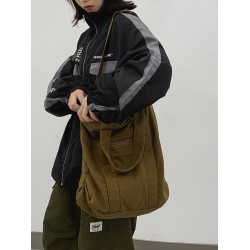 日系原宿風帆布包女大學生手提上課包通勤單肩包大容量斜後後背包男生