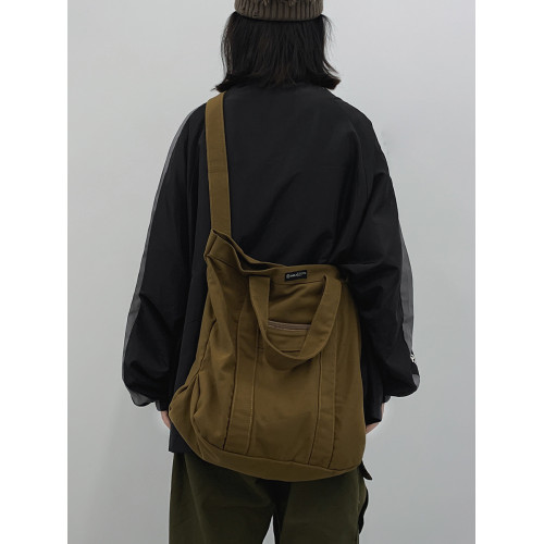 日系原宿風帆布包女大學生手提上課包通勤單肩包大容量斜後後背包男生