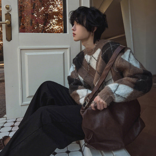 MRCYC設計感軟皮大容量斜後後背包男士日常通勤餃子包韓系百搭單肩包