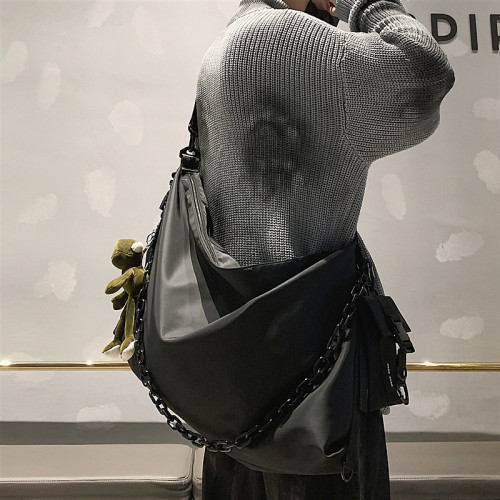 單肩包男大容量斜後後背包機能風日系工裝包潮牌斜背後後背包男士郵差包包