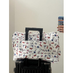 HelloKitty行李袋旅行包高顔值大容量女超大可攜式可套拉桿箱防水包