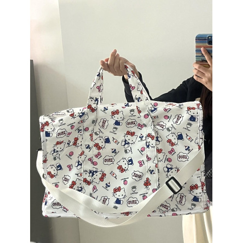 HelloKitty行李袋旅行包高顔值大容量女超大可攜式可套拉桿箱防水包
