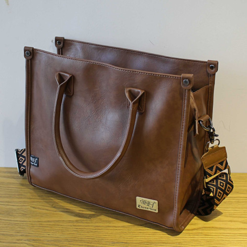 ThreeBox原創設計復古手提包單肩斜背托特包大容量13寸電腦公文包