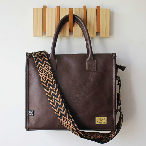 ThreeBox原創設計復古手提包單肩斜背托特包大容量13寸電腦公文包