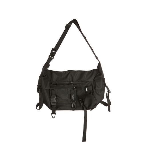 日系斜後後背包男單肩工裝大容量潮牌郵差包女休閒挎包大學生電腦包