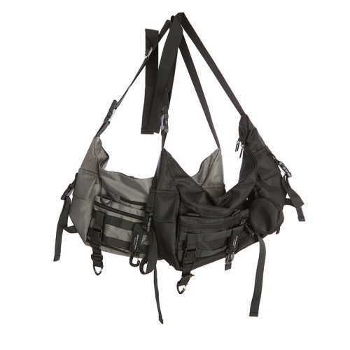 日系斜後後背包男單肩工裝大容量潮牌郵差包女休閒挎包大學生電腦包